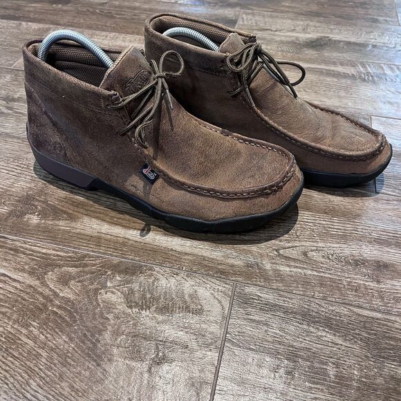 Justin Cappie Soft Toe Work Shoes Mens 11.5 Brown 4\
